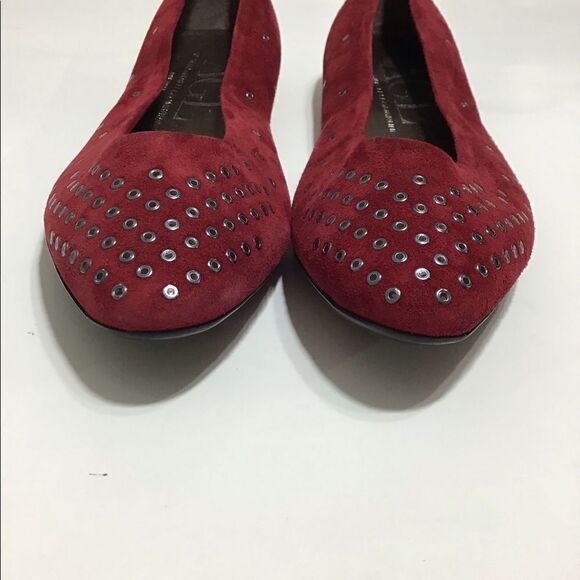Attilio Giusti Leombruni Dark Red Leather Flats Suede New Size 38 - Picture 6 of 8